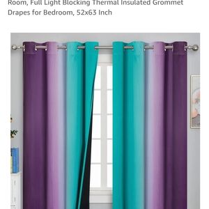 Purple and Blue Color-Block Curtains for Modern Accents